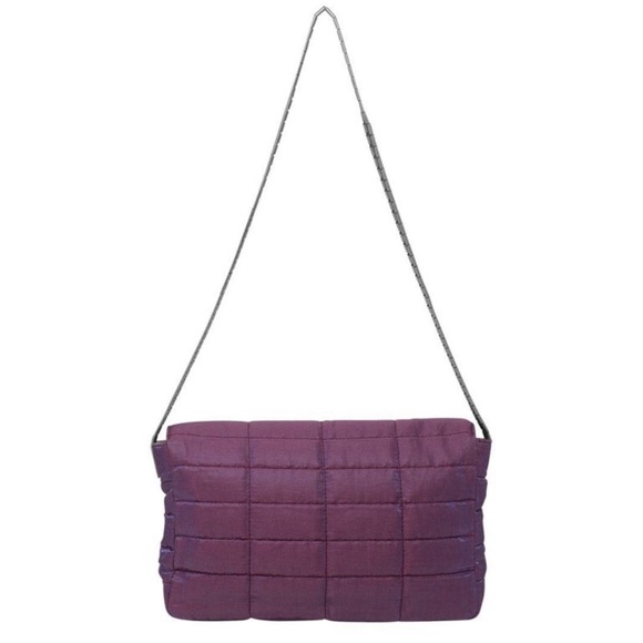 Auth Chanel Purple Iridescent Quilted Mademoiselle Flap Shoulder Bag - Picture 3 of 10